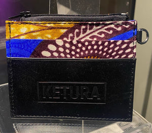 Coin/card wallet with genuine leather